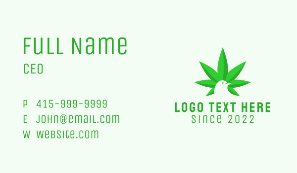 Cannabis Leaf Bird  Business Card Design Image Preview