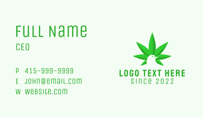 Cannabis Leaf Bird  Business Card