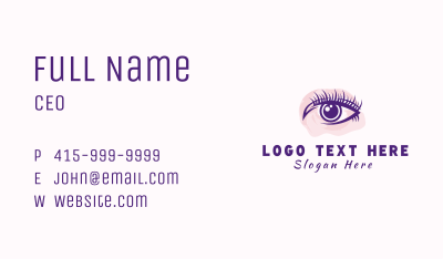 Watercolor Eyelash Makeup Business Card Image Preview