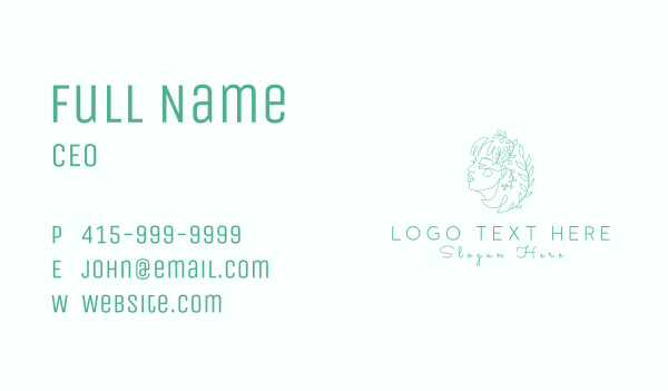 Botanical Woman Face Business Card Design Image Preview