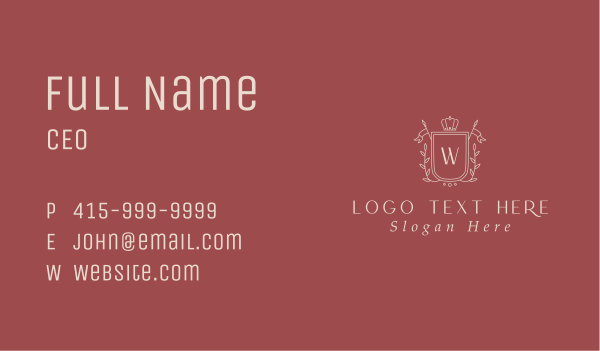 Royal Coat of Arms Letter Business Card Design Image Preview