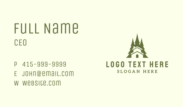 Forest Tree Cabin  Business Card Design Image Preview