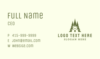 Forest Tree Cabin  Business Card Image Preview