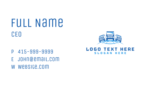Truck Global Transportation Logistics Business Card Design Image Preview