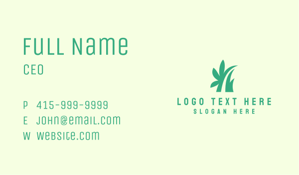 Green Eco Grass Business Card Design Image Preview
