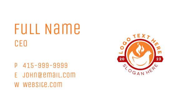 Spicy Fire Chicken Business Card Design Image Preview