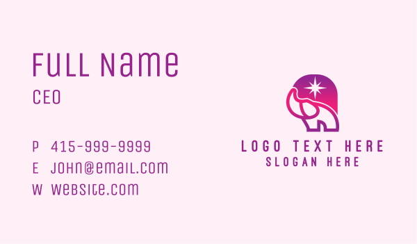 Magical Elephant Star Business Card Design Image Preview