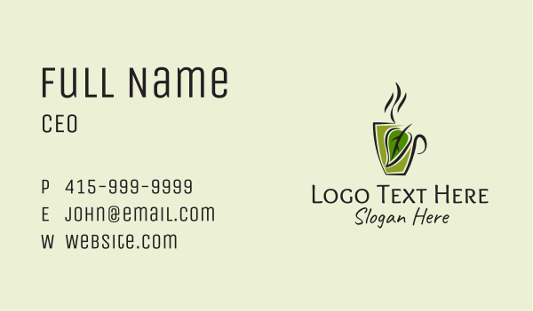 Organic Hot Coffee Business Card Design Image Preview