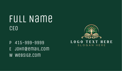 Elegant Book Tree Business Card Image Preview