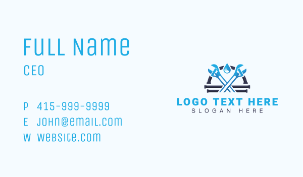 Maintenance Pipe Wrench Business Card Design Image Preview