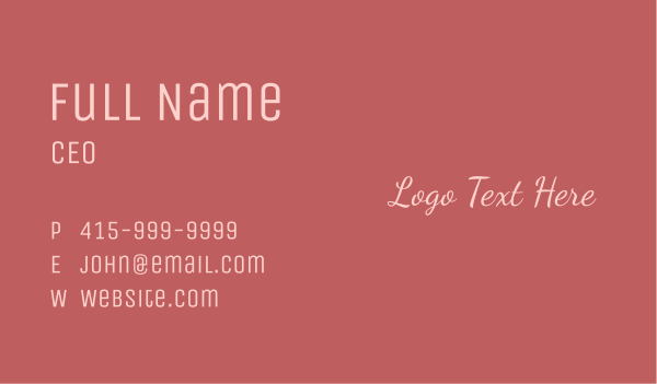 Feminine Fashion Wordmark Business Card Design Image Preview