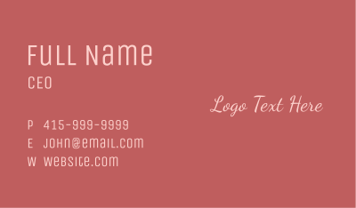 Feminine Fashion Wordmark Business Card Image Preview