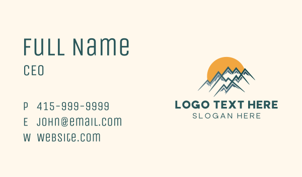 Mountain Peak Sunset Business Card Design Image Preview