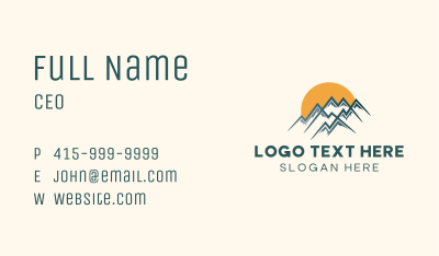 Mountain Peak Sunset Business Card Image Preview