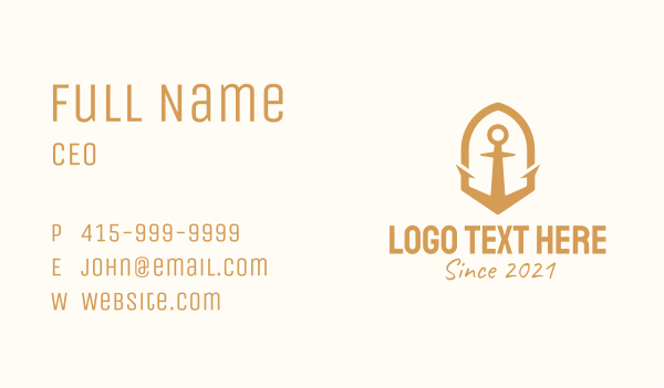 Brown Anchor  Business Card Design Image Preview