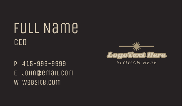 Vintage Banner Wordmark Business Card Design Image Preview