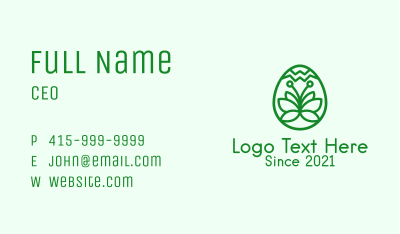 Green Flower Egg Business Card Image Preview