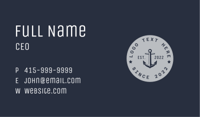 Hipster Anchor Emblem Business Card Image Preview