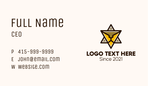 Triangle Star Lion Business Card Design Image Preview