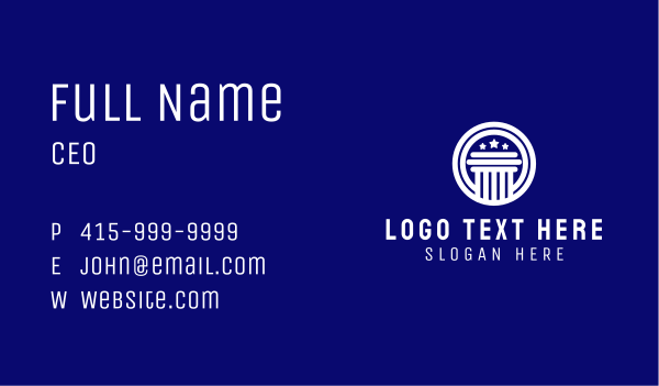 White Government Pillar Business Card Design Image Preview