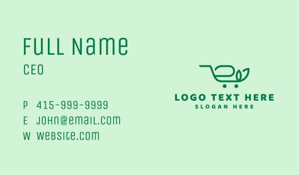 Organic Shopping Cart  Business Card Design Image Preview