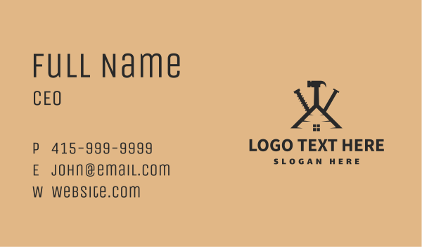 Screw Hammer Nail Roofing Business Card Design Image Preview