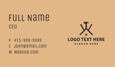 Screw Hammer Nail Roofing Business Card Image Preview