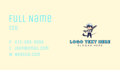 Airplane Aircraft Pilot Mascot Business Card Image Preview