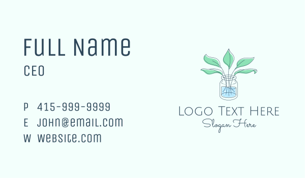 Plant Vase Watercolor Business Card Design Image Preview