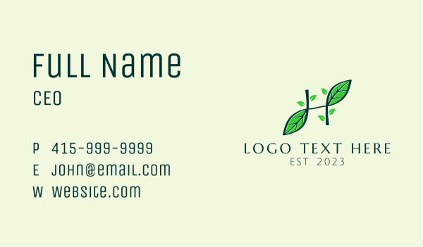 Organic Farming Letter H  Business Card Design Image Preview