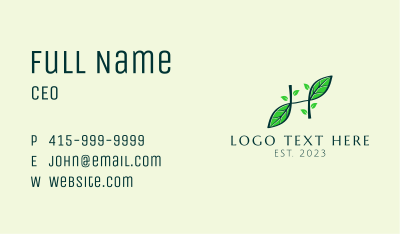 Organic Farming Letter H  Business Card Image Preview