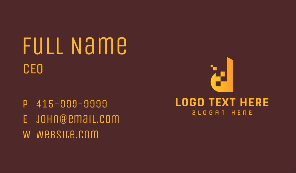Digital Internet Monogram Business Card Design Image Preview