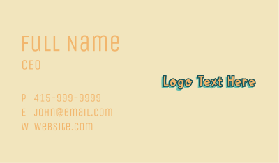 Cute Baby Wordmark Business Card Image Preview