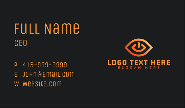 Eye Power Button Business Card Design Image Preview