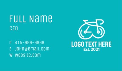 White Clock Bike  Business Card Image Preview