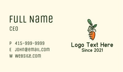 Farmer Hand Carrot Business Card Image Preview