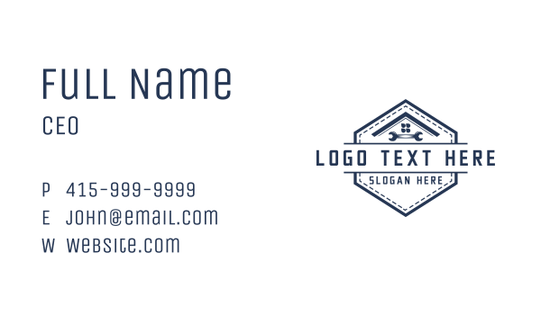 House Plumbing Wrench Business Card Design Image Preview