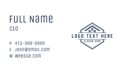 House Plumbing Wrench Business Card Image Preview