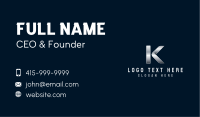 Metallic Industrial Iron Letter K Business Card Image Preview