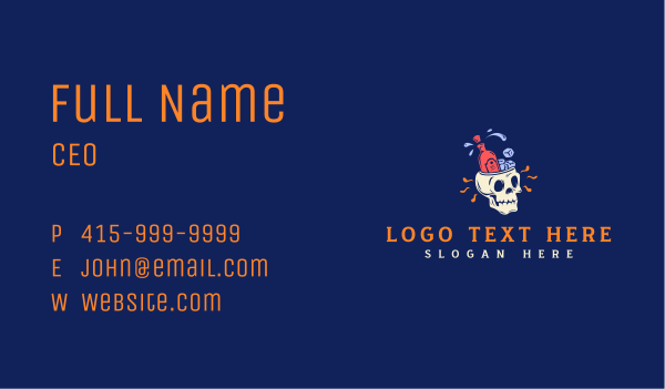Cool Liquor Skull Business Card Design Image Preview