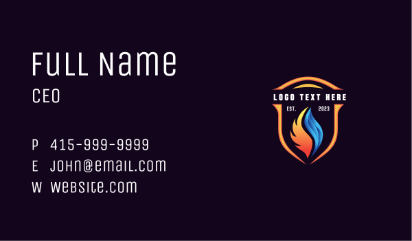 Fire Ice Thermal Shield  Business Card Design Image Preview