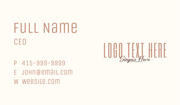 Styling Cursive Wordmark Business Card Design Image Preview