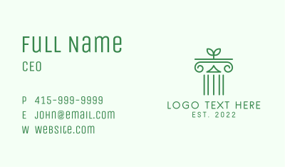 Natural Eco Pillar  Business Card Image Preview