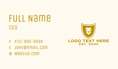 Lion Face Shield Business Card Image Preview