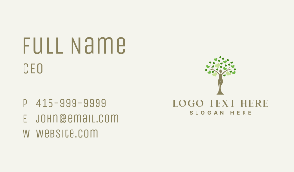 Woman Tree Heart Business Card Design Image Preview