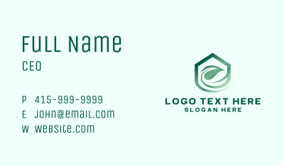 Nature Leaf Home Business Card Image Preview