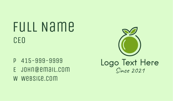 Organic Guava Fruit Business Card Design Image Preview