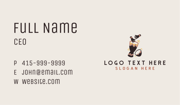 Ethnic Percussion Drum Business Card Design Image Preview