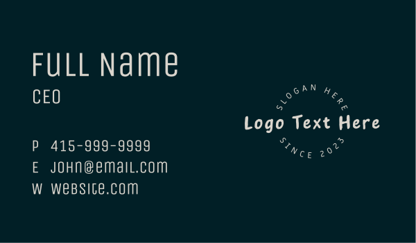 Casual Enterprise Wordmark Business Card Design Image Preview