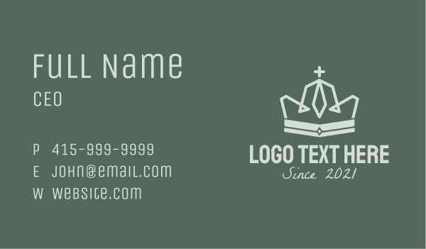 Green Religious Crown  Business Card Design Image Preview
